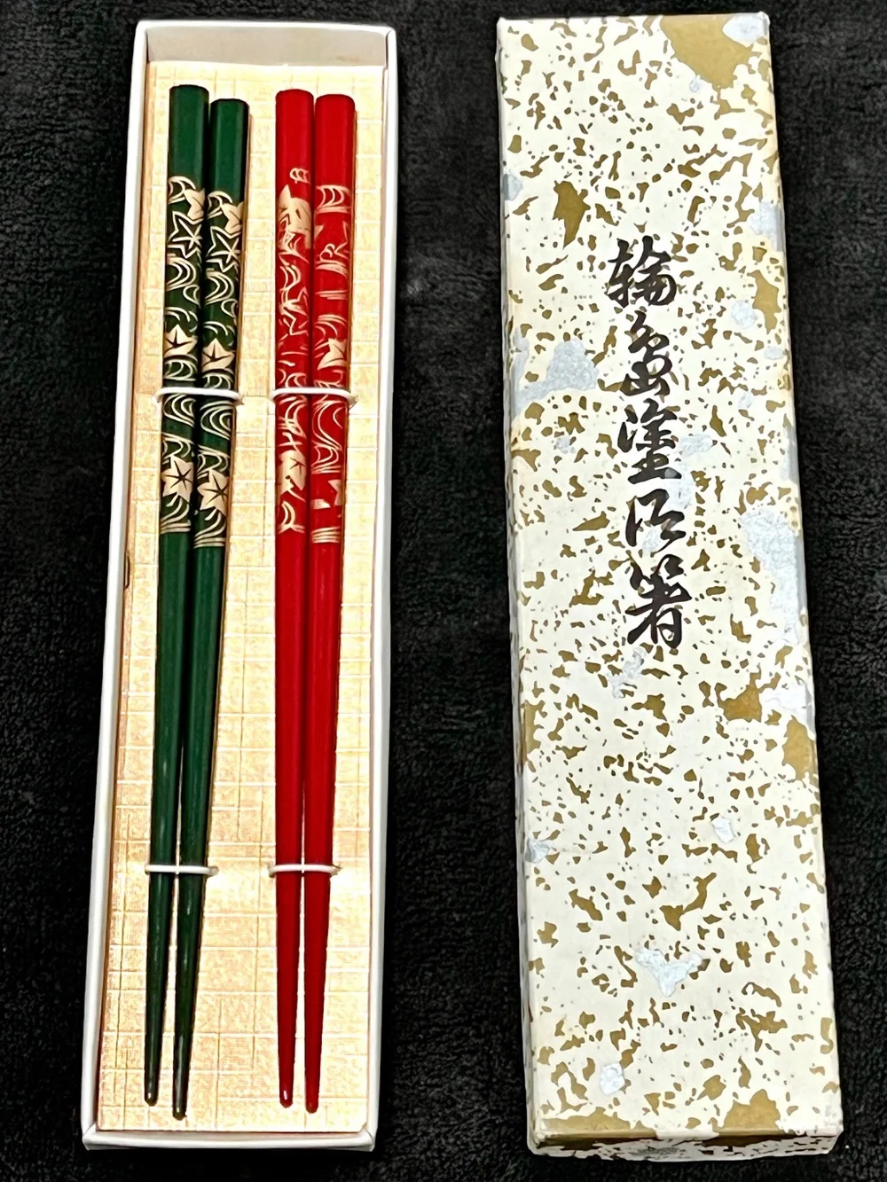 NIB Beautiful Wajima-nuri Luxury Japanese Lacquer Chopsticks Set